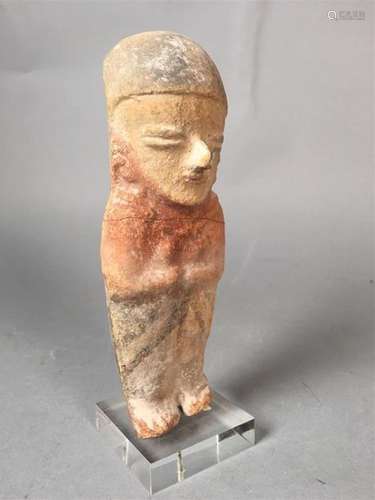 ÉQUATEUR, Manabi Statuette en terre cuite, à décor…