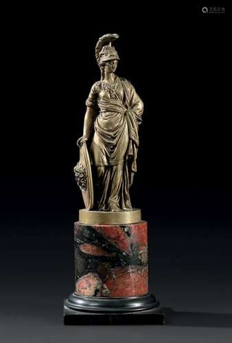 MINERVE EN PIED Statuette en Bronze doré, sur socl…