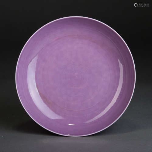 茄皮紫釉盘