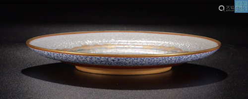 A QIANLONG MARK ENAMELED CHARACTER PATTERN PALTE