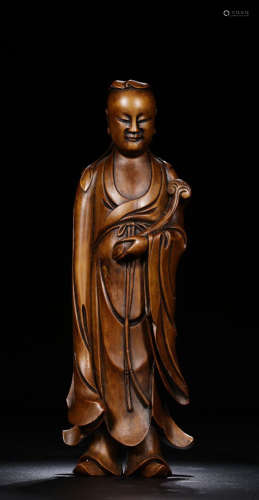 A HUANGYANG WOOD HONEST MAN FIGURE ORNAMENT