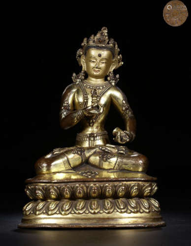 A GILT BRONZE  JINGANG BUDDHA