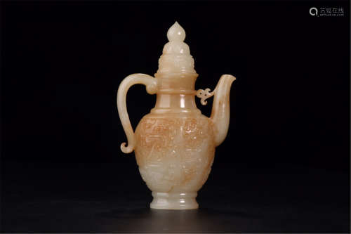 CHINESE JADE LIDDED KETTLE