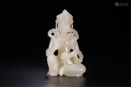 CHINESE JADE SEATED BUDDHA