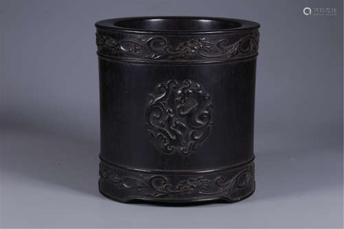 CHINESE HARDWOOD ZITAN BRUSH POT