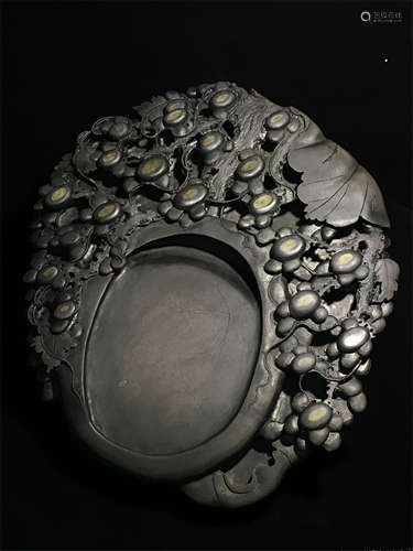 CHINESE DUAN STONE LOTUS INKSTONE