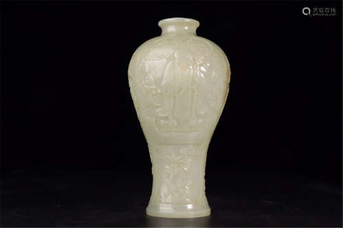 CHINESE JADE MEIPING VASE