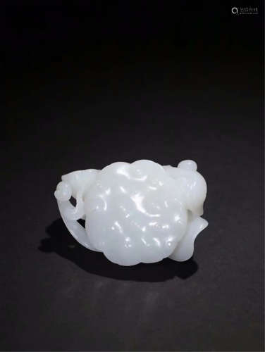 CHINESE CELADON JADE LOTUS TABLE ITEM