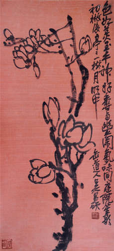 CHINESE SCROLL PAINTING OF FLOWER