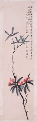 CHINESE SCROLL PAINTING OF FLOWER