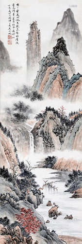 CHINESE SCROLL PAINTING OF MOUNTAIN VIEWS