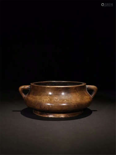 CHINESE BRONZE ROUND CENSER