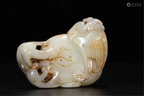 CHINESE JADE DRAGON PHOENIX TABLE ITEM