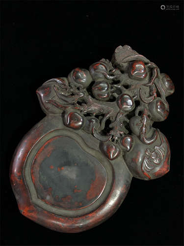 CHINESE DUAN STONE PEACH INKSTONE