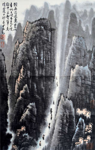 CHINESE SCROLL PAINTING OF MOUNTAIN VIEWS