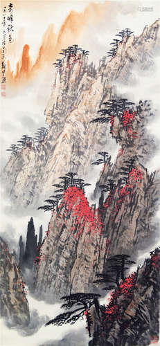 CHINESE SCROLL PAINTING OF MOUNTAIN VIEWS