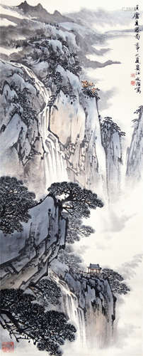 CHINESE SCROLL PAINTING OF MOUNTAIN VIEWS