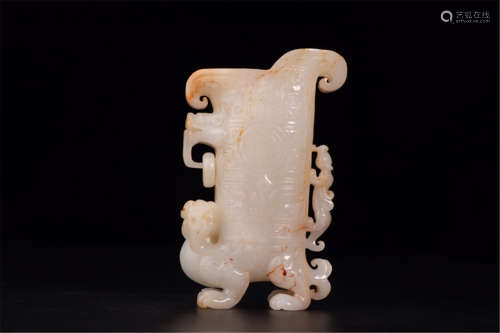 CHINESE JADE DRAGON VASE