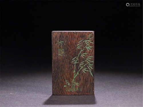 CHINESE AGALWOOD BAMBOO PLAQUE