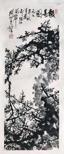 CHINESE SCROLL PAINTING OF PLUM BLOSSOMMINGS