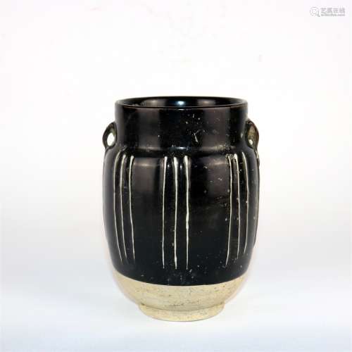 A Chinese Black Glazed Porcelain Jar