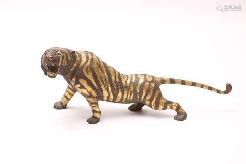 A Chinese Gilt Bronze Tiger