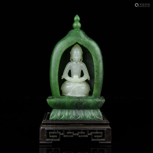 A Chinese Carved Jade Buddha