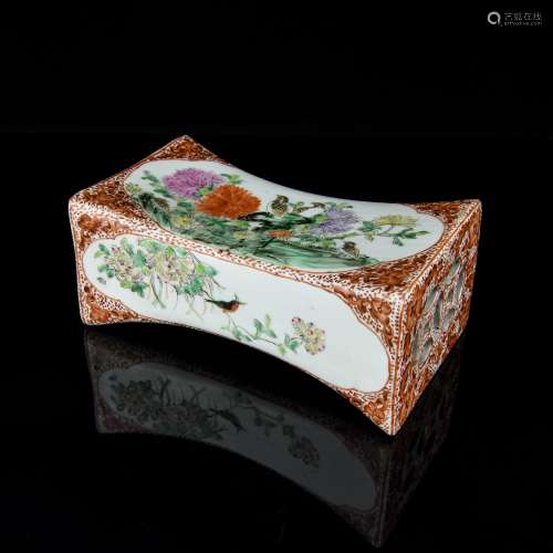 A Chinese Famille-Rose Porcelain Pillow