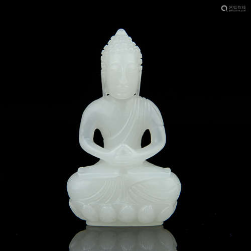 A Chinese Carved Jade Buddha