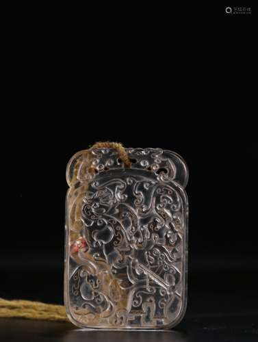 A Chinese Carved Crystal Pendant