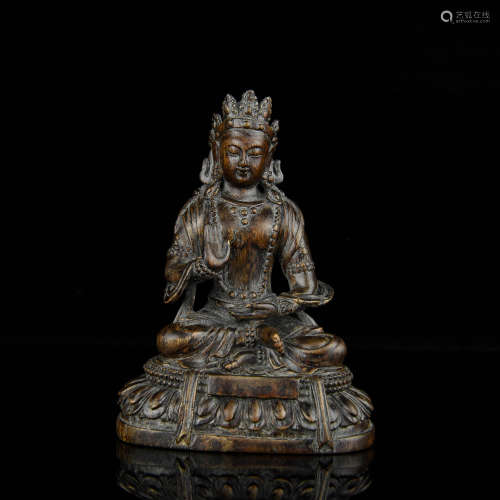 A Chinese Carved Agarwood Buddha