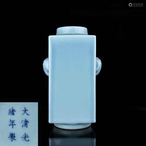 A Chinese Blue Glazed Porcelain Vase