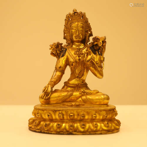 A Chinese Gilt Bronze Buddha