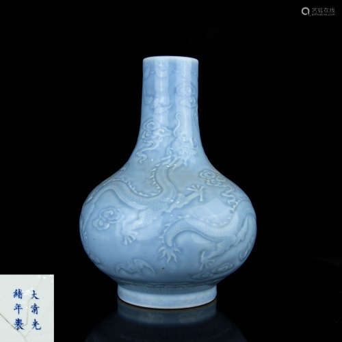 A Chinese Blue Glazed Porcelain Vase