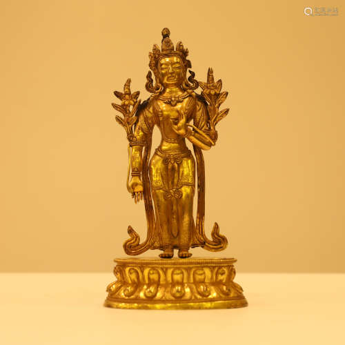 A Chinese Gilt Bronze Buddha