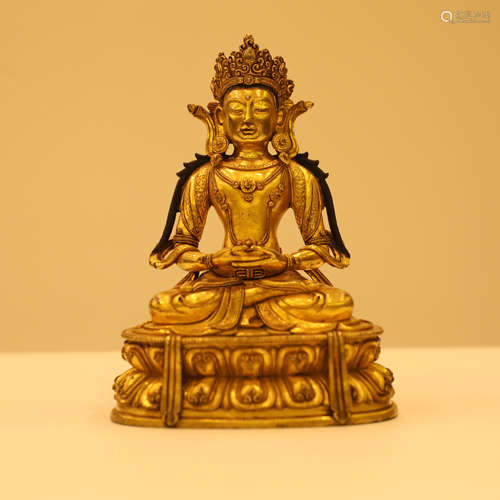 A Chinese Gilt Bronze Buddha