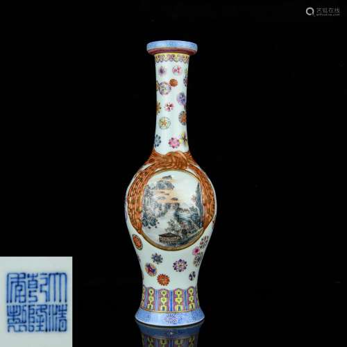 A Chinese Famille-Rose Porcelain Vase