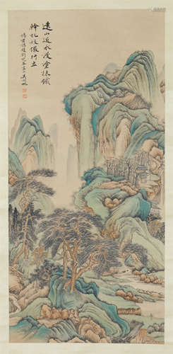 CHINESE SCROLL PAINTING OF MOUNTAIN VIEWS