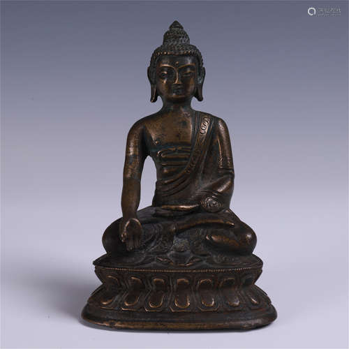 CHINESE BRONZE SEATED SAYKAMUNI