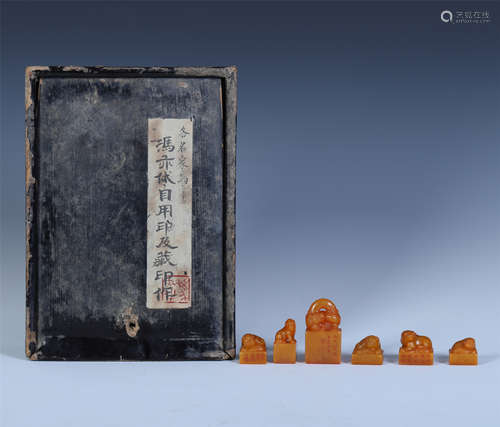 SIX CHINESE TIANHUANG STONE BEAST SEALS