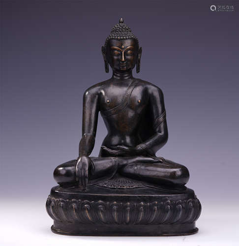 CHINESE BRONZE SEATED SAYKAMUNI