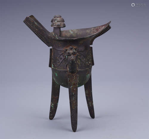 CHINESE BRONZE JUE CUP WARRING PERIOD