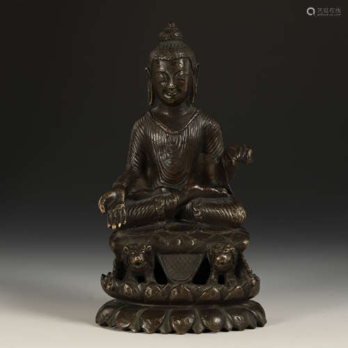 NAPELESE BRONZE SEATED SAYKAMUNI