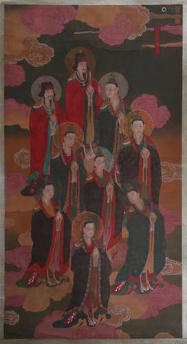 CHINESE SCROLL PAINTING OF LOHAN