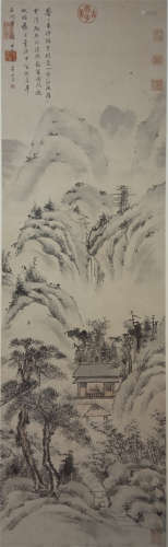 CHINESE SCROLL PAINTING OF MOUNTAIN VIEWS