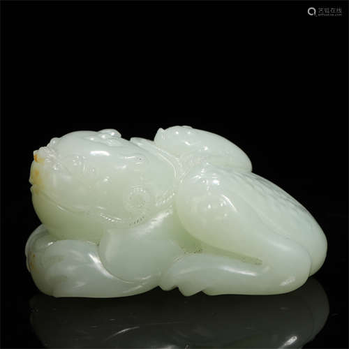 CHINESE CELADON JADE TOAD