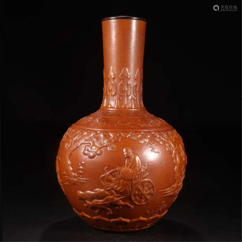 CHINESE MOLDED GOURD TIANQIU VASE