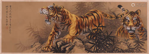 CHINESE SCROLL PAINTING OF TIGER