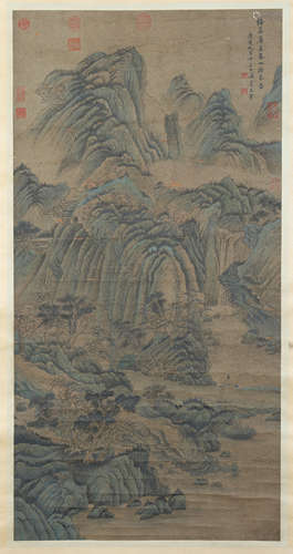 CHINESE SCROLL PAINTING OF MOUNTAIN VIEWS