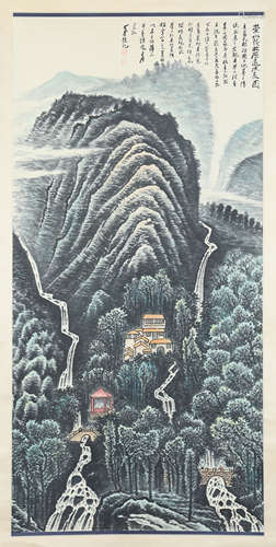 CHINESE SCROLL PAINTING OF MOUNTAIN VIEWS